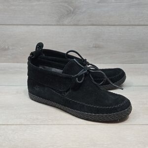 UGG Australia Women Ankle Moccasin Black Suede Chukka Boots Shoes Sz 7